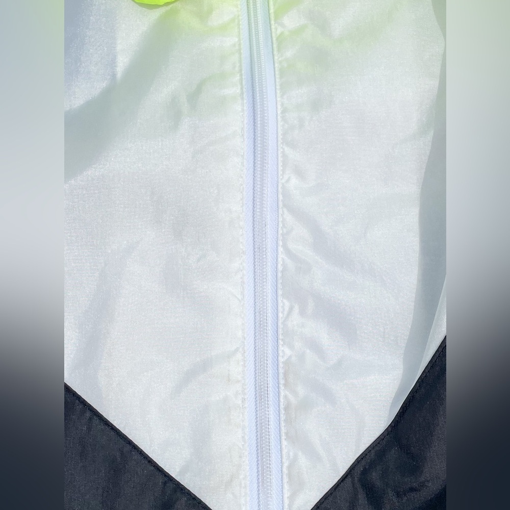 Vtg 90s Brooks International Hydro Flow Windbreaker Jacket Neon Yellow Unisex - Picture 9 of 10